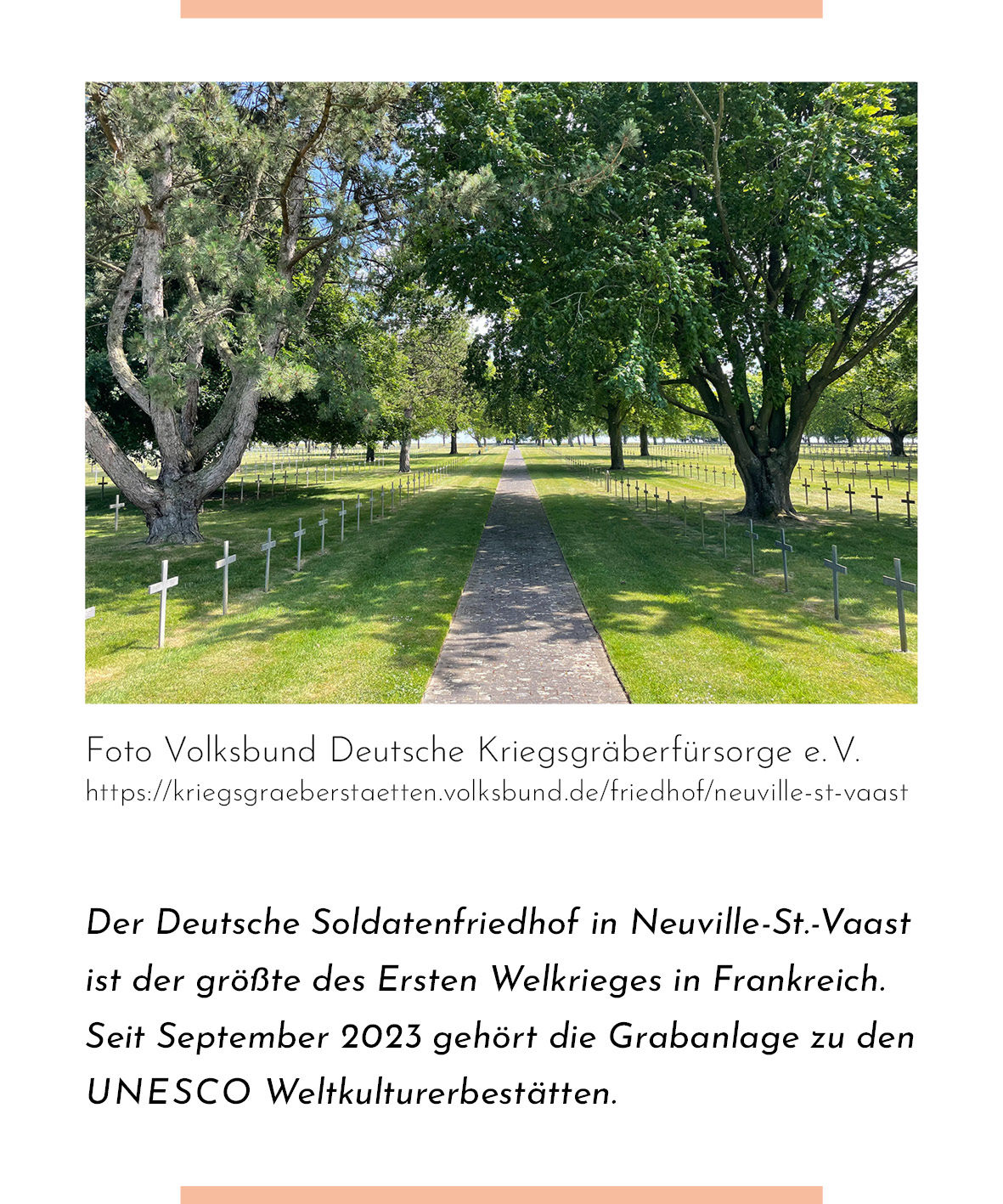 Foto Volksbund Deutsche Kriegsgäberfürsorge e.V. zeigt den Soldatenfriedhof in Neuville-St.-Vaast